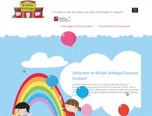 Tablet Screenshot of kinderkollegedaycare.com